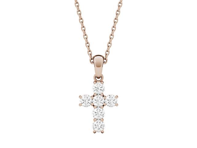 14k Rose Gold Moissanite By Charles Colvard 2 5mm Round - Charles Rose Diamond Pendant 14k Rose Gold Moissanite By Charles Colvard 2 5mm Round - Charles Rose Diamond Pendant