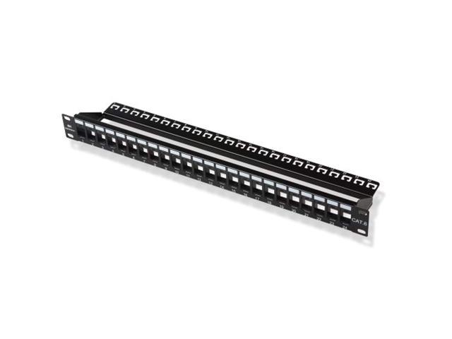 Photo 1 of cable matters rack or wall mount 24-port cat6 /cat 6 keystone patch panel (blank patch panel)