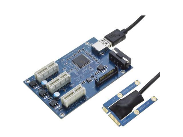 Tangxi Mini PCI-E to PCI-E 1X Extension Cable ABS 5V /12V Green Mini Horizontal Slot PCI-E Extension Line with USB Riser Card 