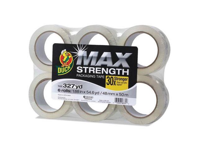 Duck 241513 Max Packaging Tape, 1.88 Inch X 54.6 Yds, 3 Inch Core, Crystal Clear, 6/Pack