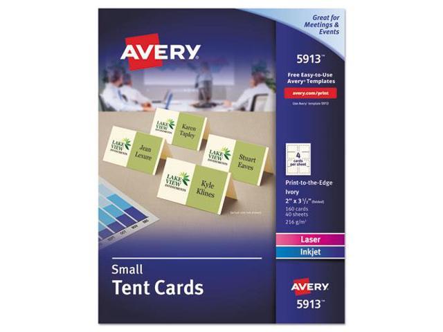 Photo 1 of Avery Small Tent Card Ivory 2 x 3 1/2 4 Cards/Sheet 160/Box 5913 ***USED**** 