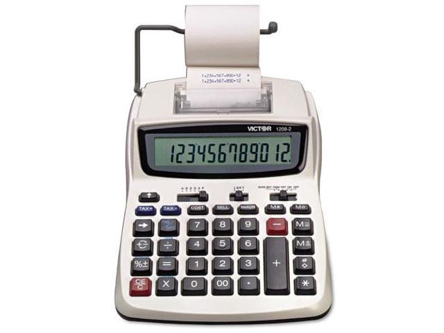 Photo 1 of Victor 1208-2 Two-Color Compact Printing Calculator Black/Red Print 2.3 Lines