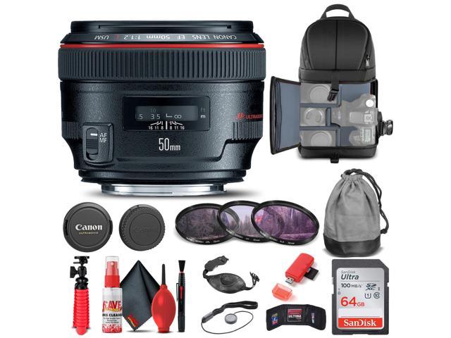 Canon EF 50mm f/1.2L USM Lens (1257B002) + Filter + BackPack +