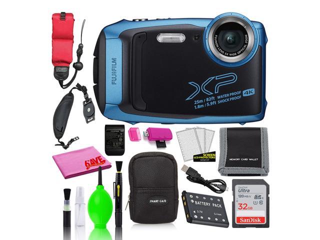 Zuinig voorbeeld Fitness Fujifilm FinePix XP140 Waterproof Digital Camera (Sky Blue) with 32GB SD  Card - Newegg.com