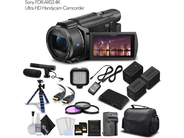 Sony FDR-AX53 4K Ultra HD Handycam Camcorder. - Professional Bundle