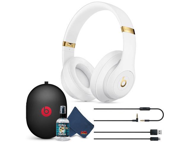 Beats Studio3 Wireless Headphones (White) with 6Ave Cleaning Kit 
