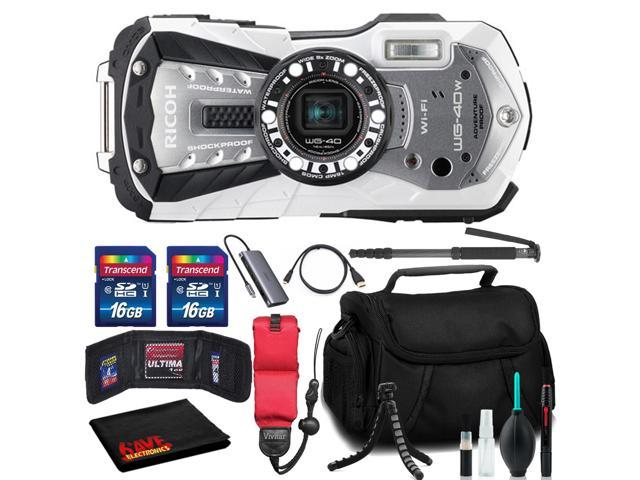 RICOH WG-40W Waterproof Digital Camera with Memory Kit, Float