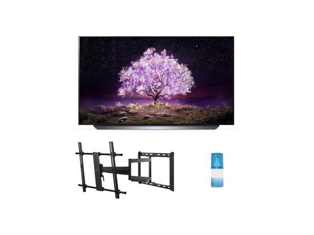 LG OLED55C1PUB 55" 4K Ultra High Definition OLED Smart C1 Series TV with a Walts TV Large/Extra Large Full Motion Mount for 43"-90" Compatible TV's and a Walts HDTV Screen Cleaner Kit (2021)