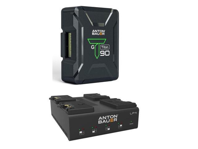 Anton Bauer Titon 90 Gold Mount Lithium-Ion Battery With Quad Battery  Charger 