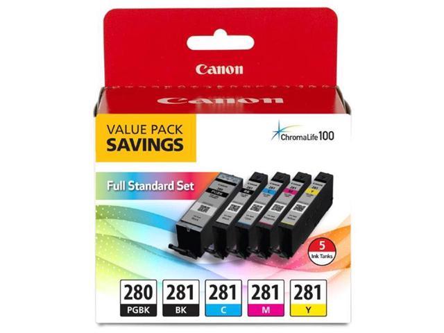 Canon PGI-280/CLI-281 Pigment Black/Black/Cyan/Magenta/Yellow Standard ...