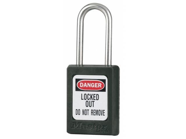 Lockout Padlock, Keyed Alike, Black, 3/16In., PK6 - Newegg.com
