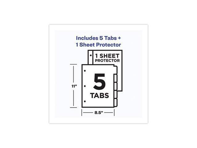 Avery AVE75243 Binder Pockets, 3-Hole Punched, 9 1/4 x 11, Clear, 5/Pack 