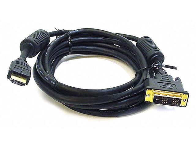 Black Monoprice 102661  3ft 28AWG High Speed HDMI to Adapter DVI Cable with Ferrite Cores