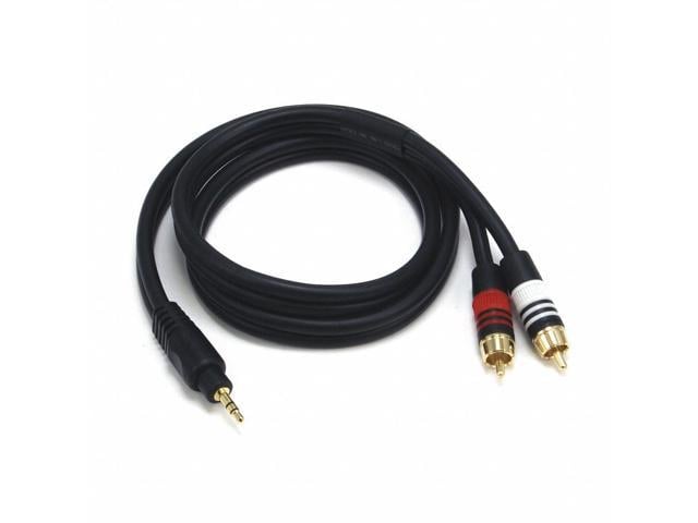 Monoprice 5597 3ft 3.5mm Stereo Male to 2RCA Male 22AWG Cable Cord Gold Plated