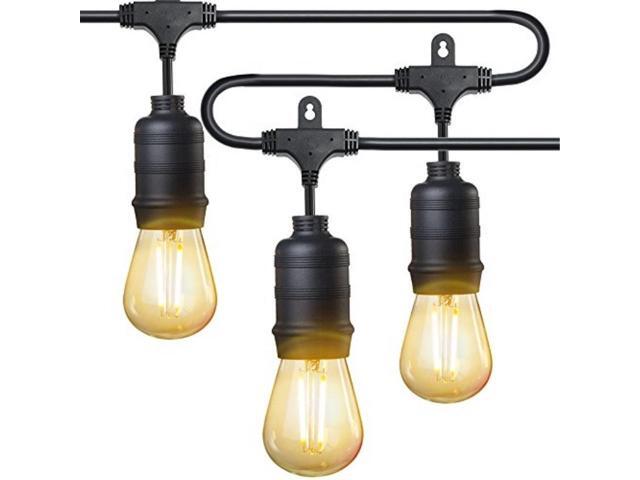 Taotronics Led Outdoor String Lights 50 Ft Commercial Grade 16 X S14 2w Bulbs Connect Up To 30 Ul588 Etl