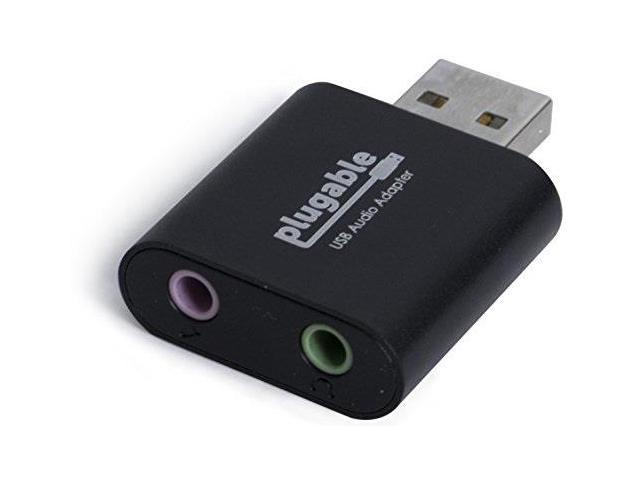 Plugable USB Audio Adapter with 3.5mm Speaker-Headphone and Microphone Jack, Add an External Stereo Sound Card to Any PC, Compatible with Windows, Mac, and Linux
