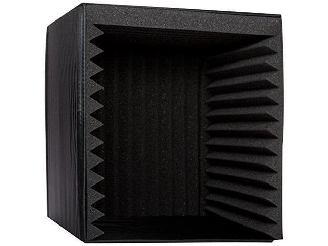 Pyle PSIB27 Studio Microphone Foam Booth Cube Sound Isolation Recording Shield Box Podcast Vocal Use Audio Acoustic Noise Isolator Platform Pads w/ Wedgie Padding Sound Dampening Filter 