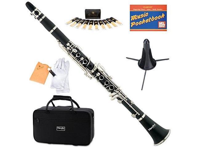 Mouthpiece Mendini ABS B Flat Blue ABS Clarinet with 2 Barrels Pocketbook Blue 10 Reeds and More Case Stand 