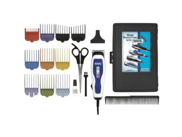 wahl color pro men's haircut kit with color coded guide combs and hard storage case
