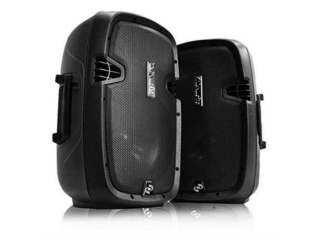 Photo 1 of wireless portable pa speaker system 1000w high powered bluetooth compatible active + passive pair outdoor sound speakers w/usb sd mp3 aux 35mm mount, 2 stand, microphone, remote pyle