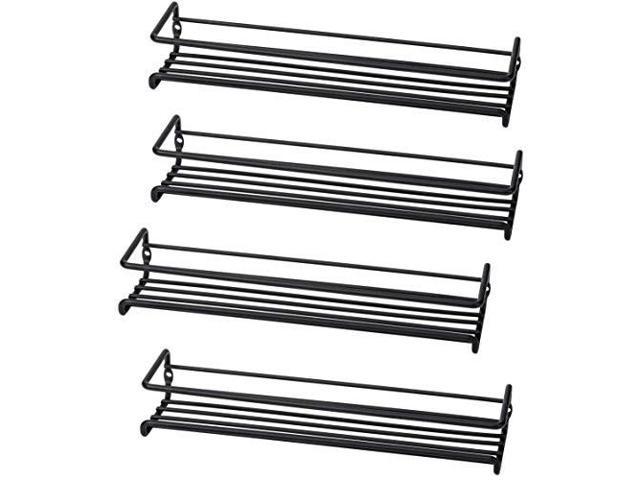 Set Of 4 Wallmount Spice Rack Organizers Metal Hanging Racks For