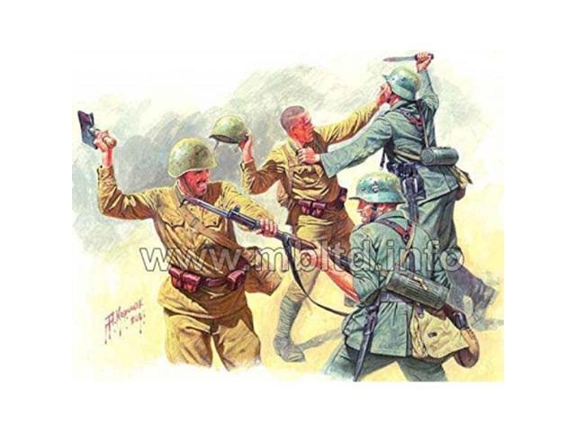 master box hand to hand combat german and russian infantry eastern front 194142 4 figure model building kits 1:35 scale