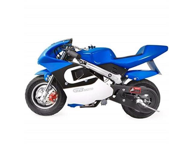 xtremepowerus gas pocket bike mini motorcycle rideon 40cc 4stroke engine for kids padded seat epa approved blue