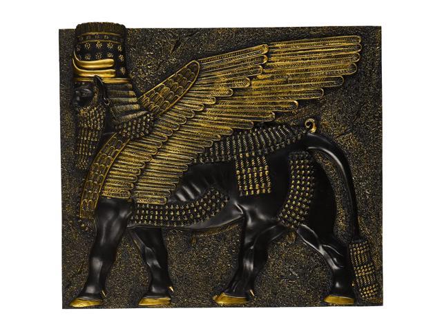 Design Toscano QL13621 Assyrian Winged Bull Wall Sculpture,Black