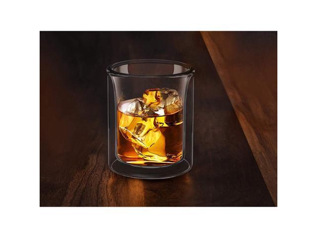 Sun's Tea Strong Double Wall Insulated Old-fashioned Whiskey Glasses, Classic Scotch Whiskey Glasses