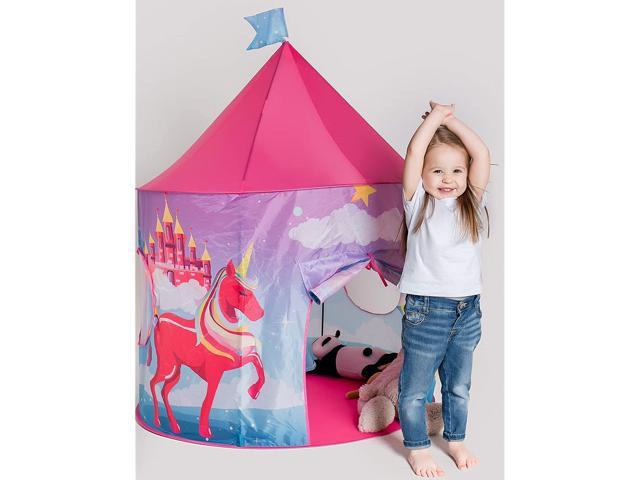 Homfu Kids Indoor and Outdoor Toy Tent Princess Prince Castle Children Play Tent 