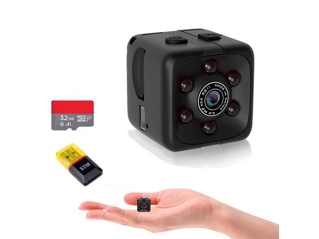 Portable Tiny Nanny Cam with Night Vision Motion Detection for Car/Office/Home/Outdoor Mini Camera WiFi Wireless Video Camera 1080P HD Small Home Security Surveillance Cameras with 32G SD Card