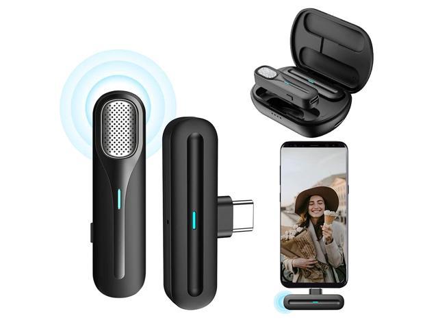 Vlogging Omnidirectional Lapel Mic with Noise Reduction for Android Smartphone ，Video Recording，YouTube Interview Professional Lavalier Lapel Microphone，Microphone for iPhone with USB Charging 
