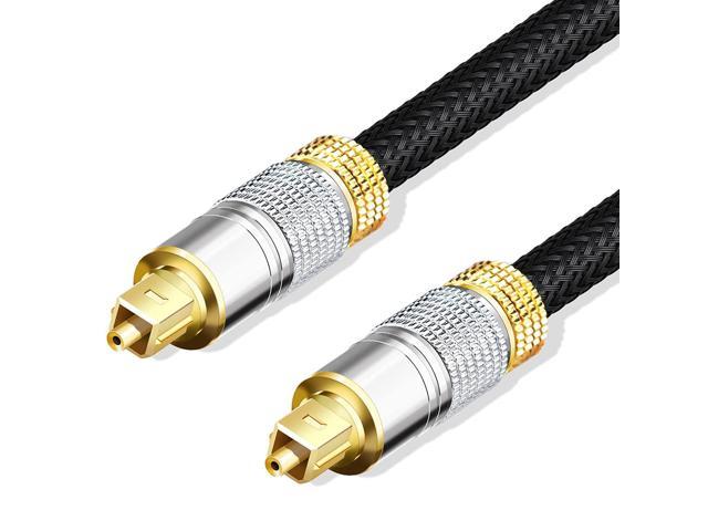 6Ft/1.8M PS4 Sound bar EMK Fiber Optic Cord for Home Theater TV Nylon Braided Jacket,Durable and Flexible Optical Audio Cable Digital Toslink Cable - Xbox & More 