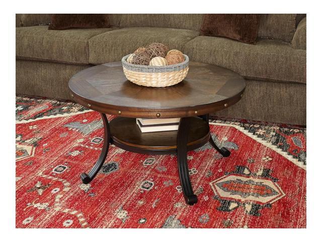 Transitional Owens Tail Table, Powell Owens Metal And Wood Round Coffee Table