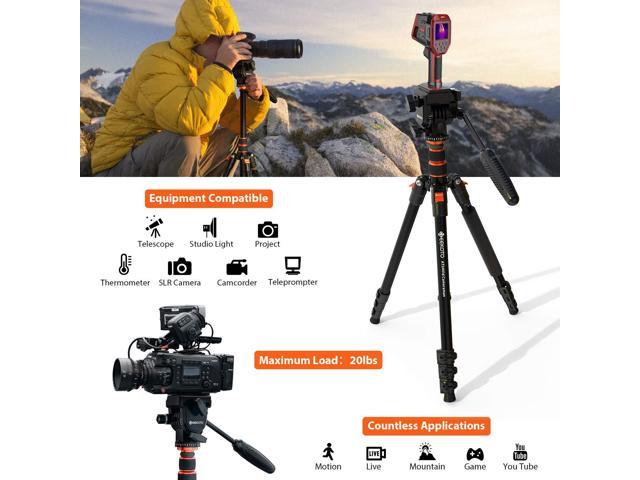 Fluid Head,Video Camera Tripod 360 Degree Panoramic Shooting Head with 1/4” Screws Sliding Plate for Canon Nikon Sony DSLR Camera Camcorder. 