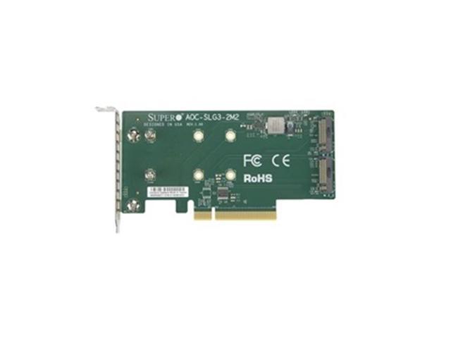 Supermicro AOC-SLG3-2M2 PCIe Add-On Card for up to two NVMe SSDs