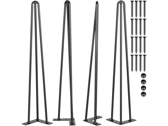 28" 4PCS Metal Hairpin Rod Table Desk Iron Legs Heavy Duty Furniture Industrial 