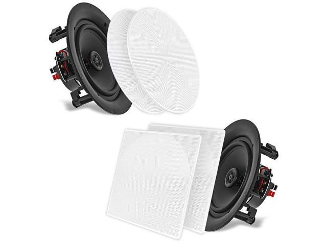 Pyle Pdic66 6 1 2 2 Way Flush Mount In Wall Ceiling Speaker Pair White