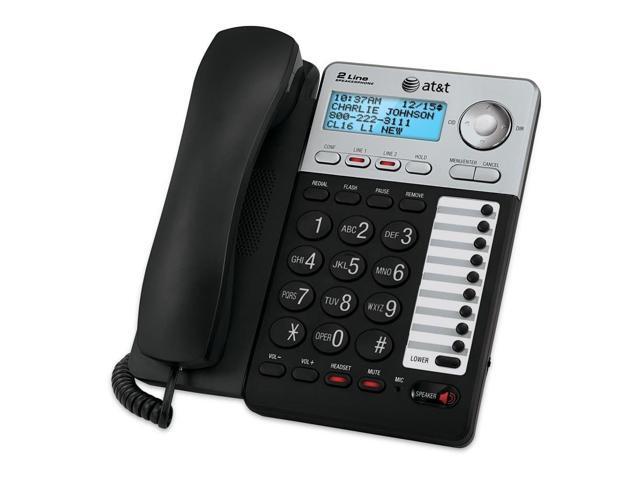At T Ml17929 2 Line Corded Desk Wall Phone W Speakerphone Caller Id New Newegg Com