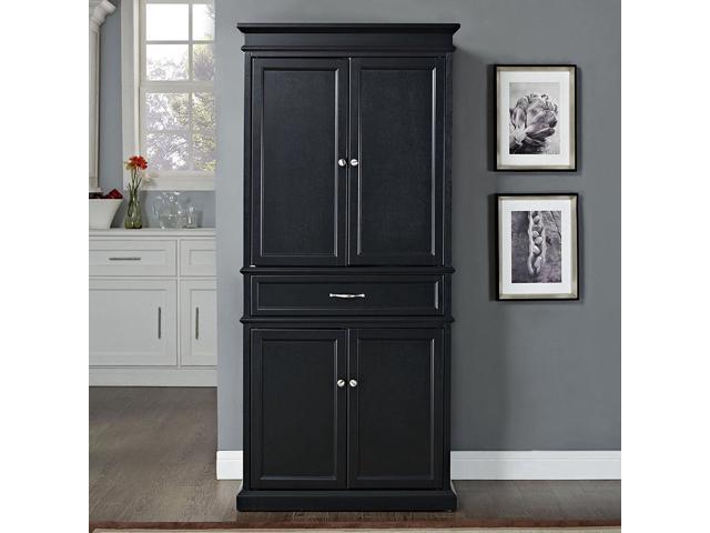 Crosley Furniture Parsons Pantry Cabinet In Black Finish Cf3100