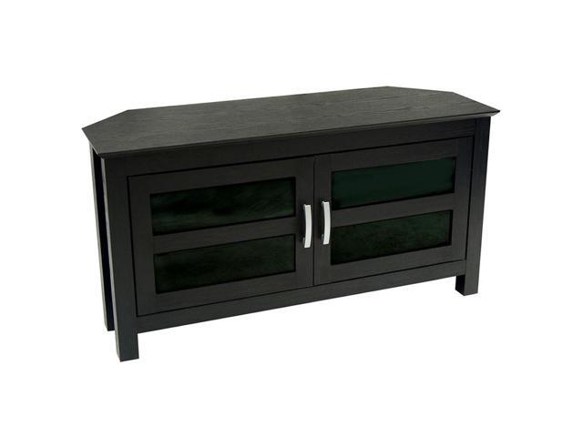 Walker Edison 44 Black Wood Corner Tv Stand Console Newegg Com