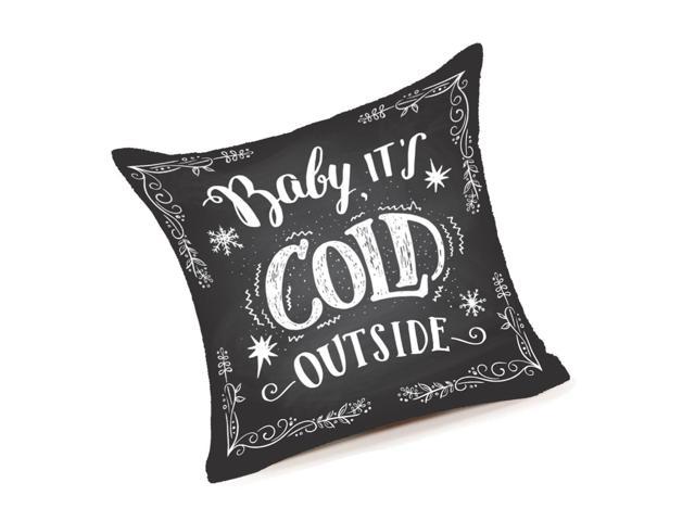 Mfgneh Baby It S Cold Outside Pillow Covers Cotton Linen Throw