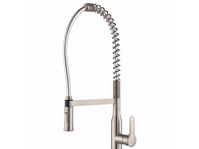 Kraus Nola Single Lever Commercial Pull-Down Kitchen Faucet, Stainless Steel Kraus Nola Single Lever Commercial Pull-Down Kitchen Faucet, Stainless Steel