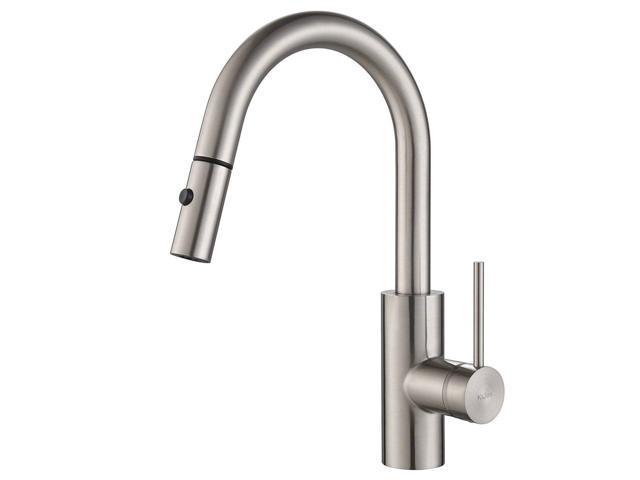 Kraus Oletto Single Handle Kitchen Bar Sink Faucet Spot Free Stainless Steel Newegg Com