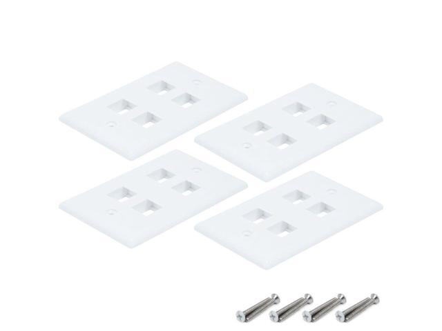 RJ45 Face Plate Wall Socket Cat6 Cat5e Ethernet Single Gang 4 Port