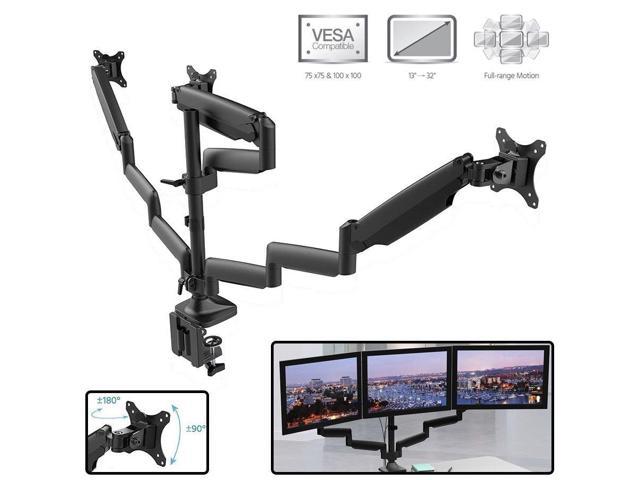 Triple Monitor Desk Stand Mount Fully Adjustable Arms For 3