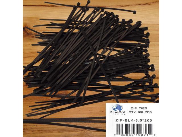 200 Pack Lot Pcs 8/" Inch UV Resistant Nylon Cable Zip Wire Tie 40 lbs Black