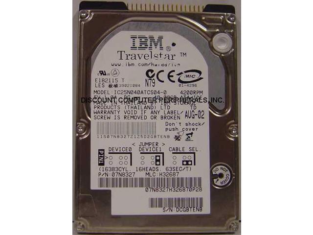 IBM TravelStar 40GB IC25N040ATCS040-0 4200RPM PATA 2.5/" Laptop HDD Hard Drive