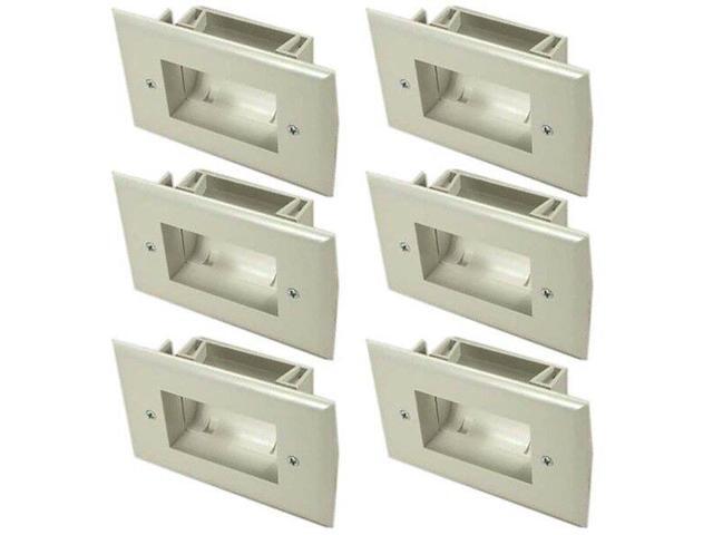 2-Gang EZ Mount Low Voltage Pass Through Audio Video Cable Recessed Wall Plate