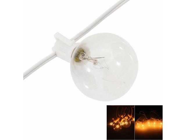 100 Ft G40 White Outdoor Globe Patio String Lights 125pcs Clear Bulbs Newegg Com
